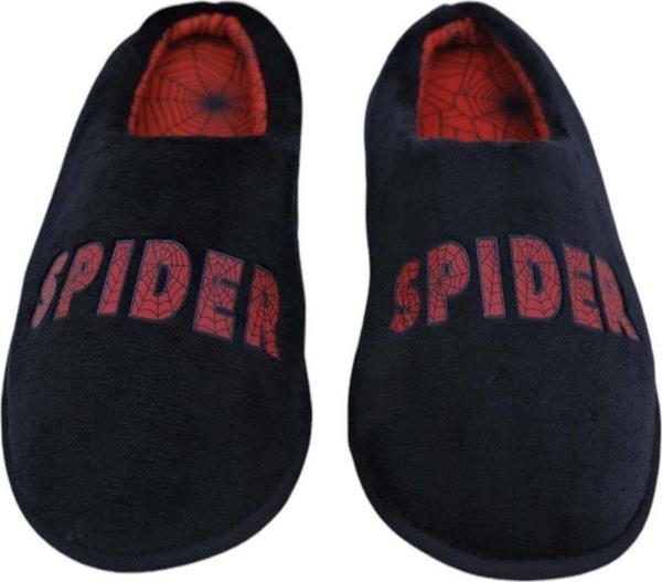 Chirpy Spıderman- T- Spider Yazılı Siyah Erkek Ev Terliği - Image 1