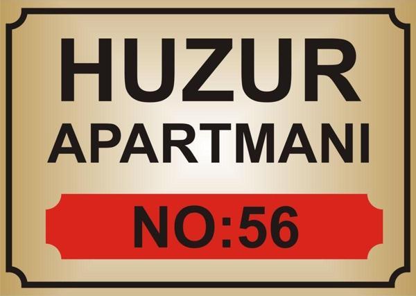 Yüksel Apartman İsim Tabelası Aliminyum Aynalı Gold Metal Levha - Image 1