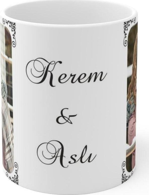 Yüksel Kişiye Özel 2 Resimli Süslü Köşeli Tasarım Bardak - Image 1