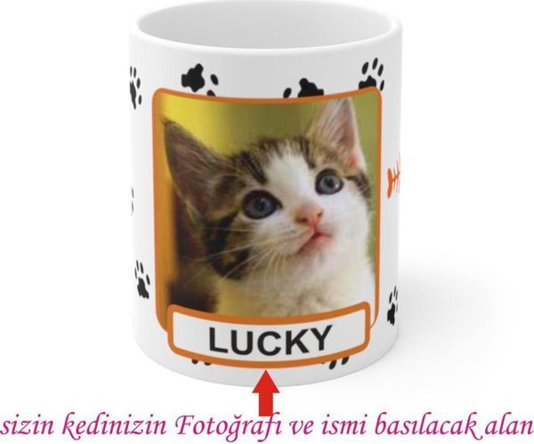 Yüksel Kişiye Özel Kedi Resmi Ve İsmi Baskılı Seramik Bardak, Kedinizin Resmini Basıyoruz - Image 1