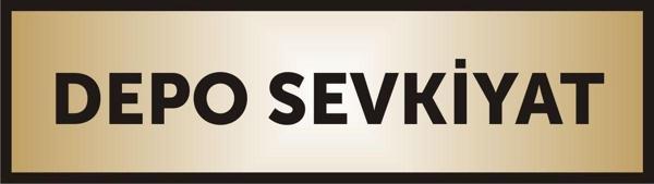 yüksel34 Depo Sevkiyat Yazılı Kapı Levhası ,Yönlendirme Levhası ,Gold Renkli Aliminyum Levha - Image 1