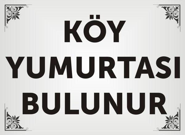 Yüksel Köy Yumurtası Bulunur Levhası , Aliminyum Gümüş Parlak Renkli Metal Levha 19X26Cm - Image 1