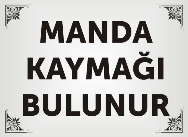 Yüksel Manda Kaymağı Bulunur Levhası , Aliminyum Parlak Gümüş Renkli Metal Levha 19X26Cm - Image 1