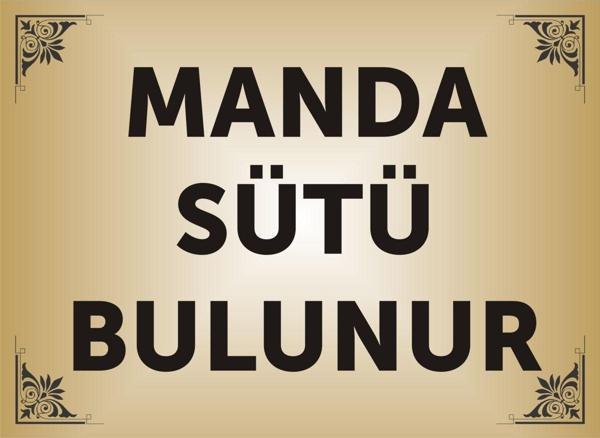Yüksel Manda Sütü Bulunur Levhası , Aliminyum Gold Parlak Renkli Metal Levha 19X26Cm - Image 1