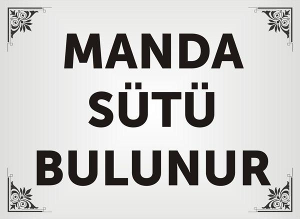 Yüksel Manda Sütü Bulunur Levhası , Aliminyum Gümüş Parlak Renkli Metal Levha 19X26 Cm - Image 1