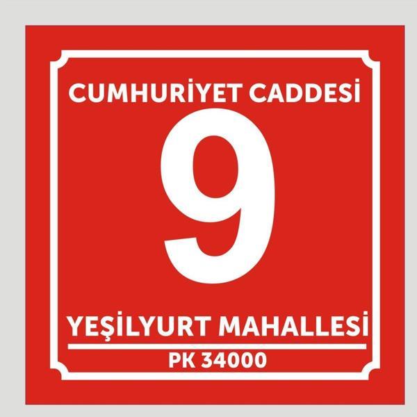 yüksel34 Kapı Ve Daire Numarası 10Cmx10Cm Aliminyum Metal Levhaya Baskı - Image 1