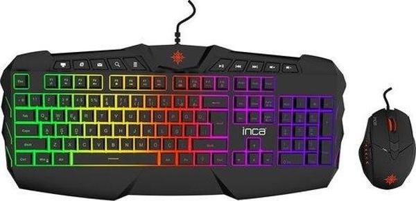 Inca Ruthless Rainbow Effect Oyuncu Gaming Klavye Ve Mouse Seti - Image 1