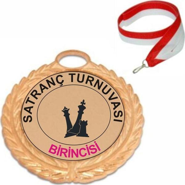 yüksel34 Kişiye Özel Isim Baskılı Satranç Turnuvası Altın Renkli Madalya - Image 1