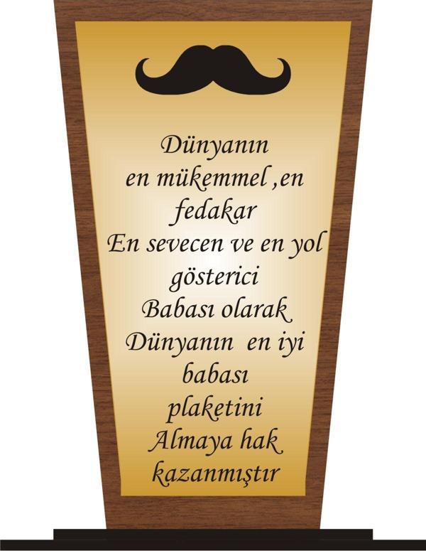 yüksel34 Babalar Günü Plaketi Ahşap Mdf Gold Levhaya Baskılı Kişiye Özel İsim Baskısı Yapılabilir - Image 1