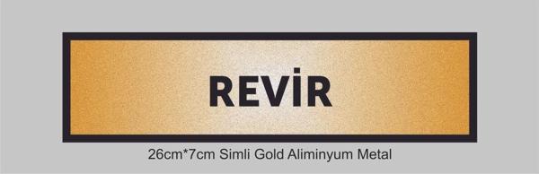 yüksel34 Revir Yazılı Kapı Levhası ,Yönlendirme Levhası ,Simli Gold Renkli Aliminyum Levha - Image 1