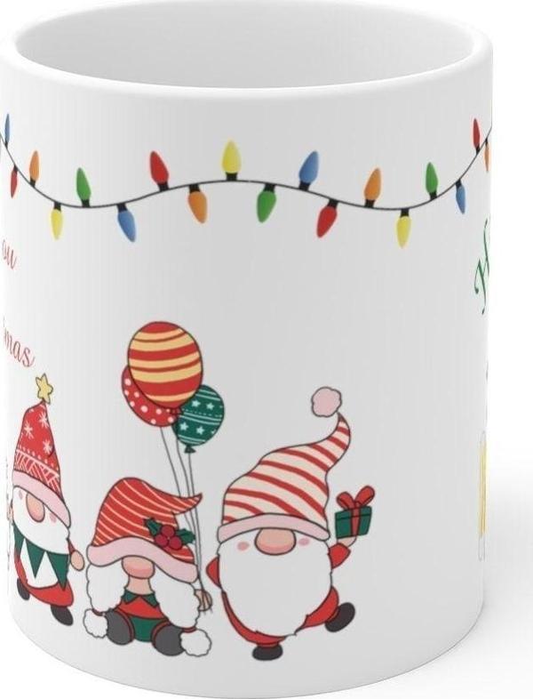 yüksel34 We Wish You Merry Christmas , Yeni Yıl Hediyesi Seramik Bardak Noel Baba Ve Cüceler 2024 Yeni Yıl - Image 1