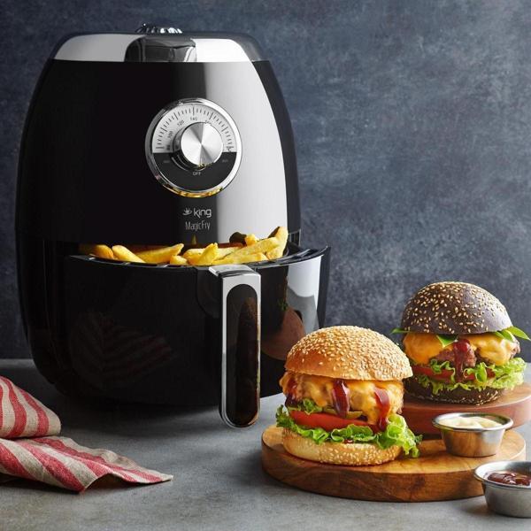 King Magicfry Airfryer Yağsız Sıcak Hava Fritöz Siyah - 4 Yıl Garanti - Image 1