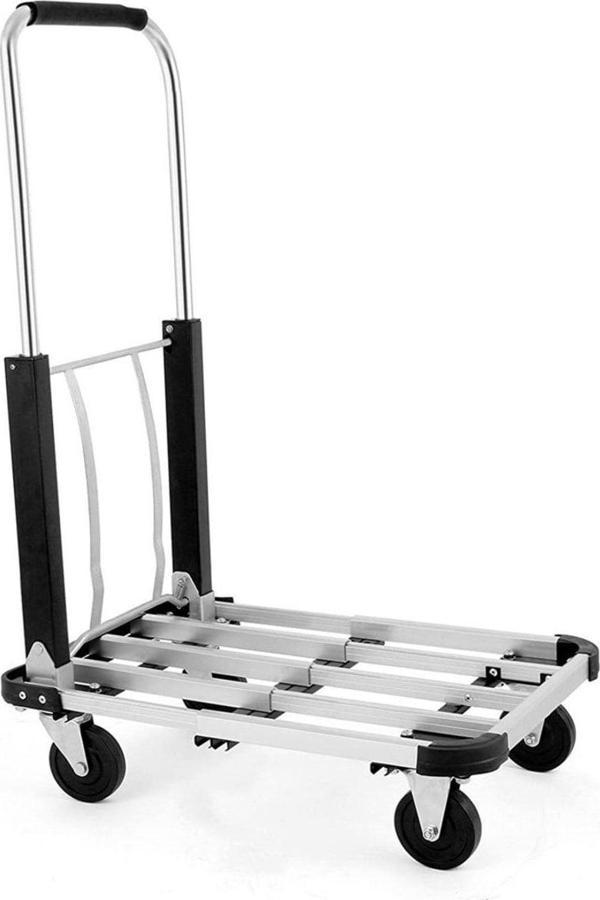 Balatlı Katlanabilir Portatif Alüminyum Paket Ve Yük Taşıma Arabası 150 Kg - Image 1