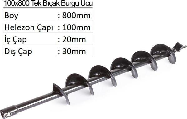 Balatlı Tek Bıçak Toprak Burgu Ucu 10Cm - Image 1