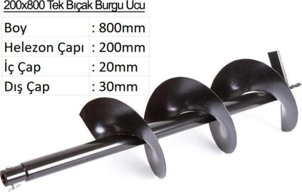 Balatlı Tek Bıçak Toprak Burgu Ucu 20Cm - Image 1