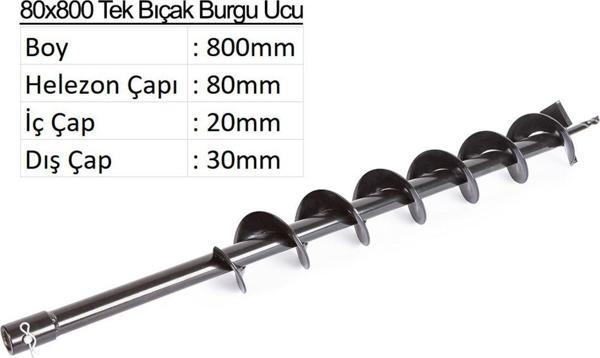 Balatlı Tek Bıçak Toprak Burgu Ucu 8Cm - Image 1