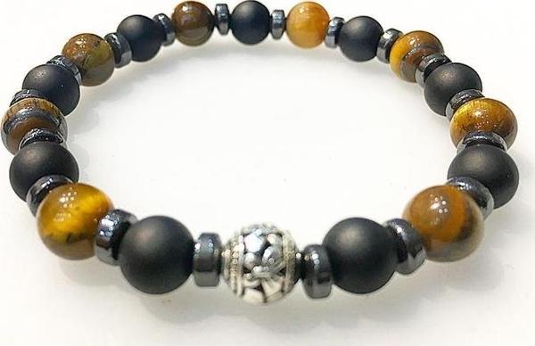 Kaplangözü - Oniks - Hematit - Erkek Doğaltaş Bileklik - - Image 1