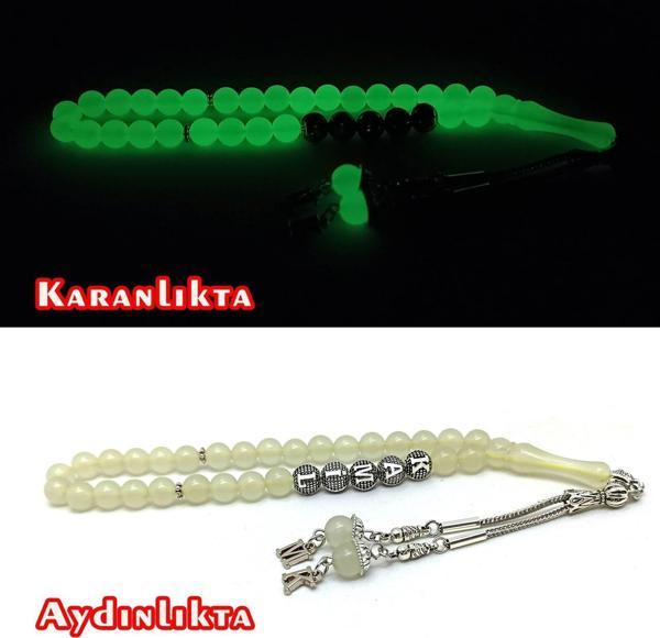 Tesbih Sakarya - İsimli Kedi Gözü Tesbih - Karanlıkta Parlayan Fosforlu Kedigözü - Image 1