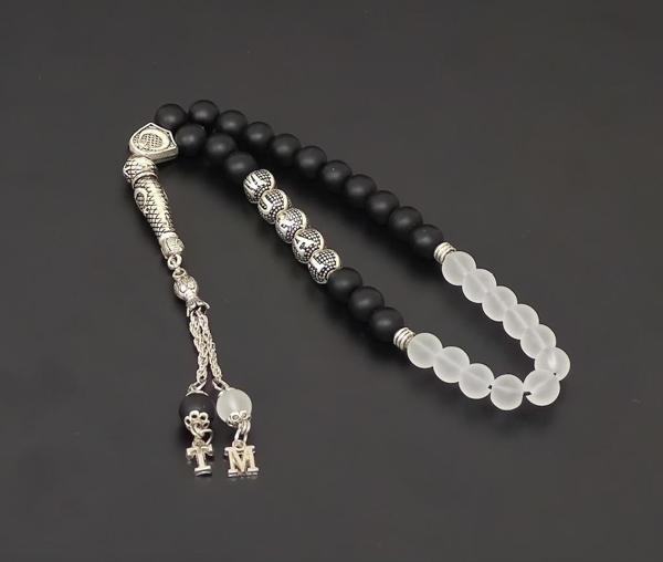 Tesbihsakarya Isimli - Isme Özel - Mat Oniks - Dumanlı Kuvars Doğaltaş Tesbih - Image 1