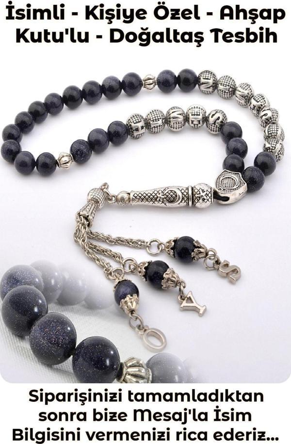Kişiye Özel Isimli - Yıldıztaşı Doğal Taş Tesbih - 8 Mm Küre Kesim - Image 1