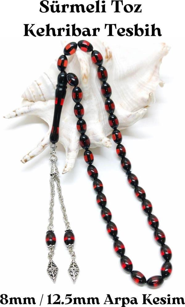 Sürmeli - Toz Kehribar Tesbih - Arpa Kesim 8 mm / 12.5 mm - Image 1
