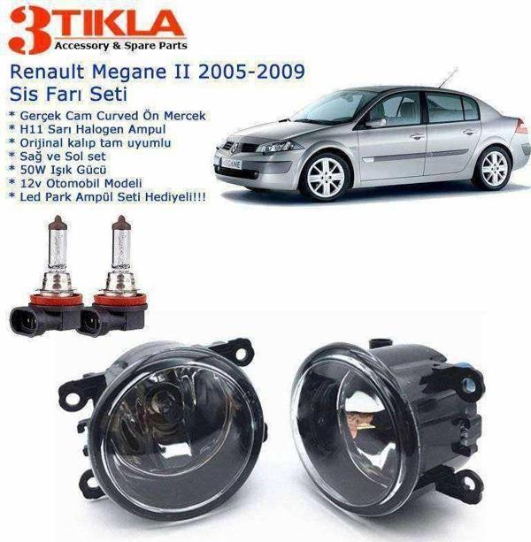 Renault Megane II Sedan 2005-2009 Sis Farı Set Oem: 8200074008 - Image 1
