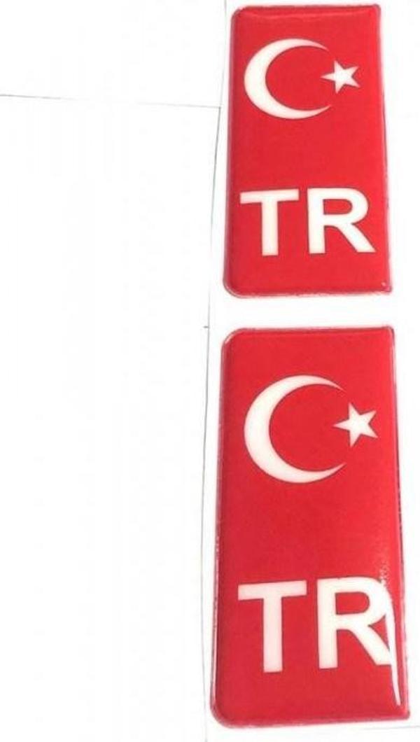 Tr Plaka Arması Damla Etiket Ay Yıldızlı Sticker 2'li - Image 1