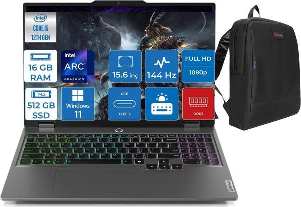 Lenovo Loq 15IAX9I  CoreI5 12450HX 16GB DDR5 512GB SSD ® Arc™ A530M 4GB Windows11HOME 15.6" IPS FHD 883FQ000UTRWH32 - Image 1