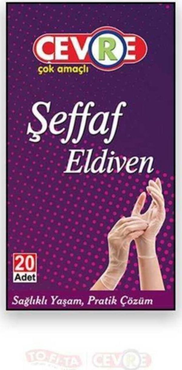 Çevre Şeffaf Eldiven 20'li - Image 1