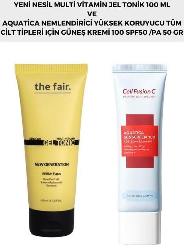 the fair. Multi Vitamin Jel Tonik 100 ml ve Cell Fusion C AQUATICA Güneş Kremi 50 ML - Image 1