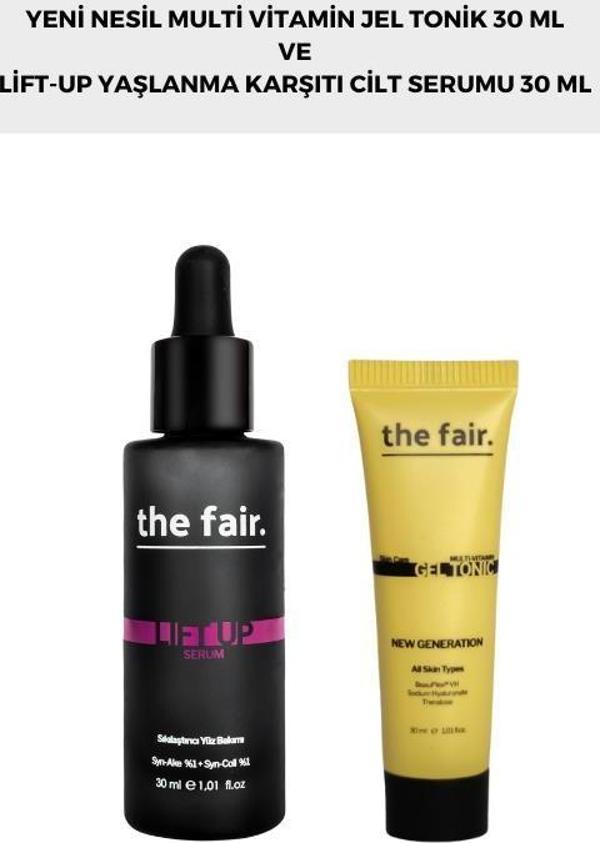 the fair. Multi Vitamin Jel Tonik 30 ml ve Sıkılaştırıcı ve Yaşlanma Karşıtı Cilt Serumu 30 ml - Image 1