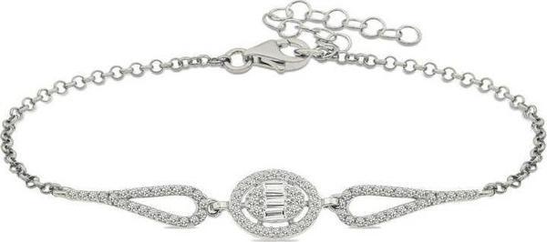 Himarry 925 Ayar Gümüş Rodyum Oval Baget Bileklik - Image 1