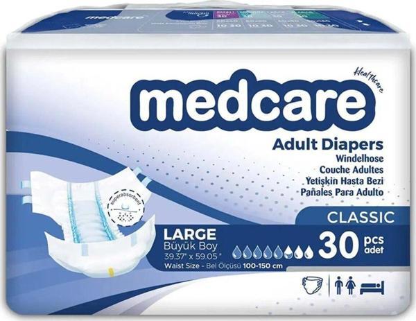 MEDCARE Yetişkin Hasta Bezi Large Classic (Büyük Boy) 30 adet - Image 1