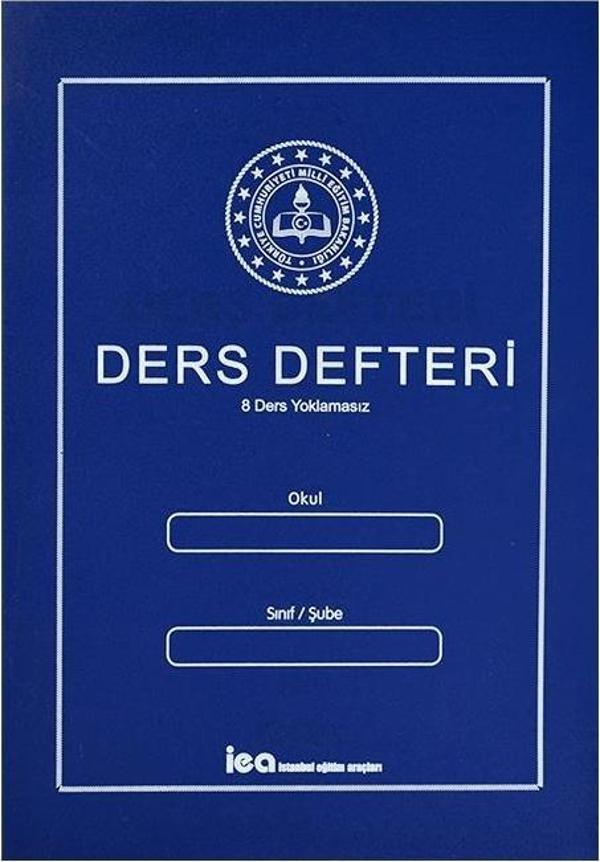 8 Ders Yoklamasız Ders Defteri Lacivert Plastik Kapaklı - Image 1