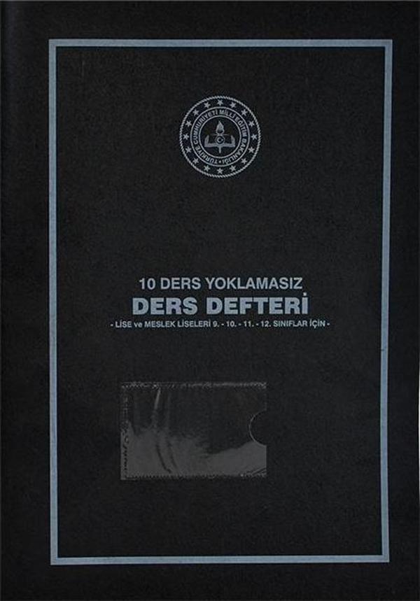  Gülpaş 10 Ders Yoklamasız Ders Defteri Siyah Plastik Kapak - Image 1