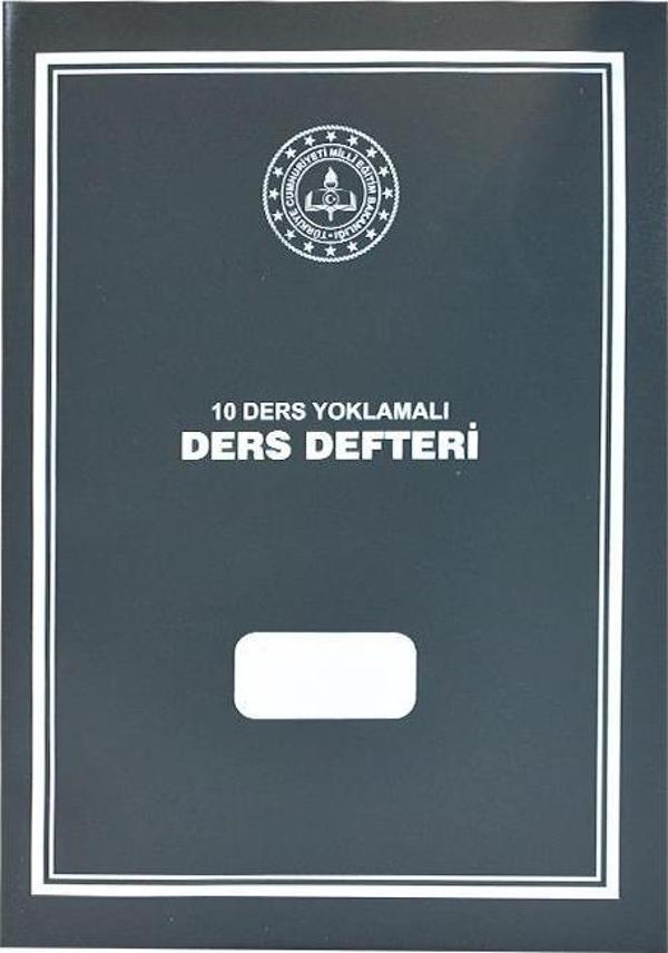 10 Ders Yoklamalı Ders Defteri 28x41 Gri Plastik Kapak - Image 1