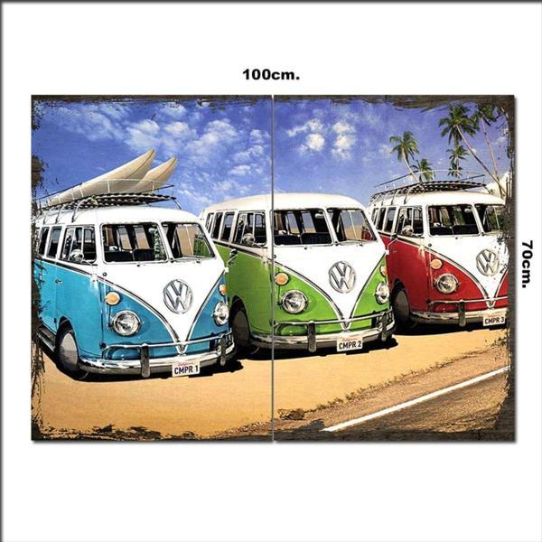 Bedeko Ahşap Tablo 70 Ler Volkswagen Görseli 70*100Cm - Image 1