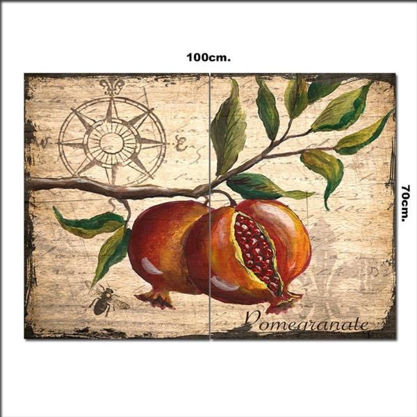 Bedeko Ahşap Tablo Dalda Nar Arı Desenli 70*100Cm - Image 1