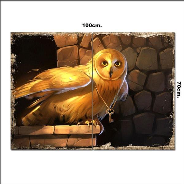 Bedeko Ahşap Tablo Beyaz Baykuş 70*100Cm - Image 1