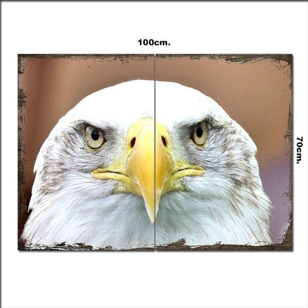 Bedeko Ahşap Tablo Beyaz Kartal 70*100Cm - Image 1