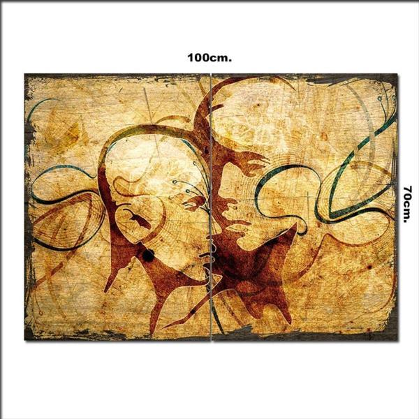 Bedeko Ahşap Tablo Ahşapta Yüz Figürü Desenli 70*100Cm - Image 1