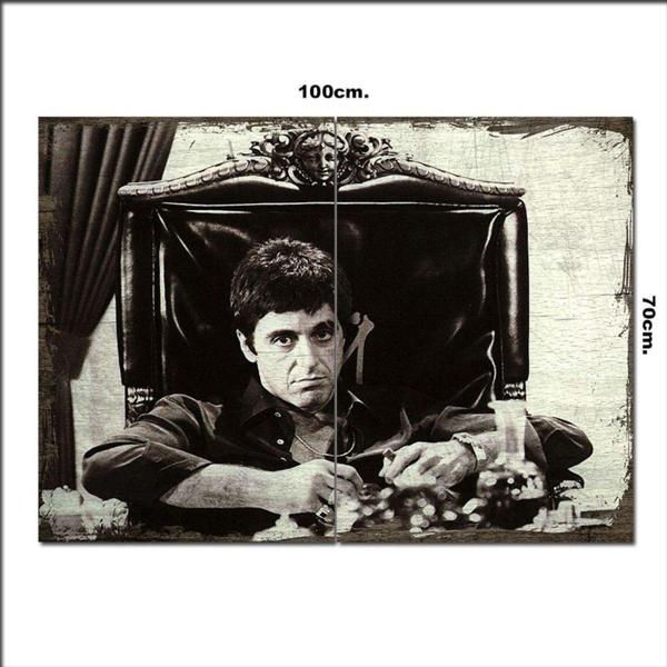 Bedeko Ahşap Tablo Al Pacino Scarface 70*100Cm - Image 1