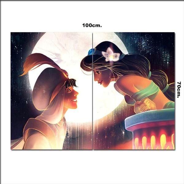 Bedeko Ahşap Tablo Aladdin Ve Yasemin Sihirli Lamba 70*100Cm - Image 1