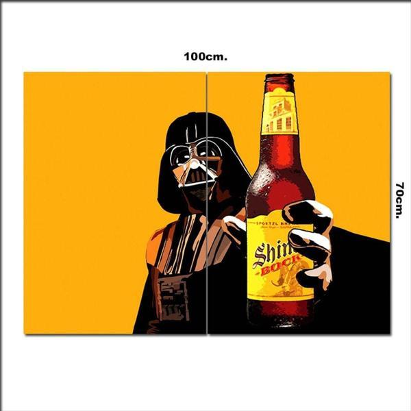 Bedeko Ahşap Tablo Darth Vader Ve İçki 70*100Cm - Image 1