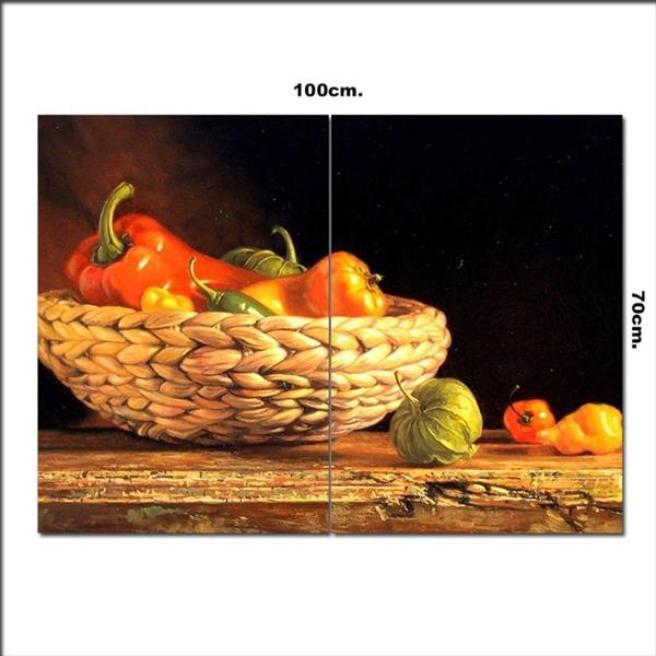 Bedeko Ahşap Tablo Biber Sepeti Baskılı 70*100Cm - Image 1