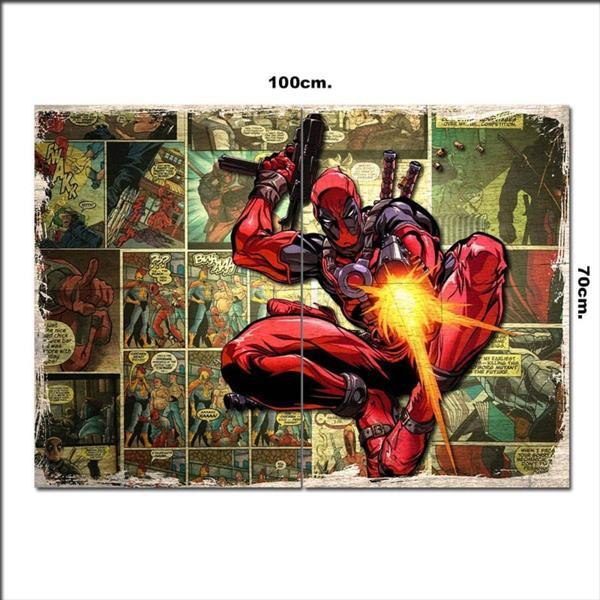 Bedeko Ahşap Tablo Deadpool Karikatür Tarz 70*100Cm - Image 1