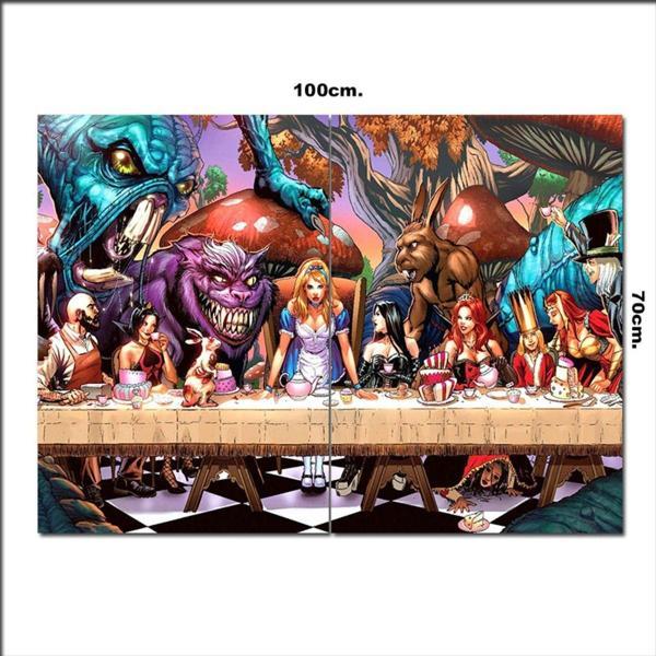 Bedeko Ahşap Tablo Alice Harikalar Diyarında Şekilli 70*100Cm - Image 1