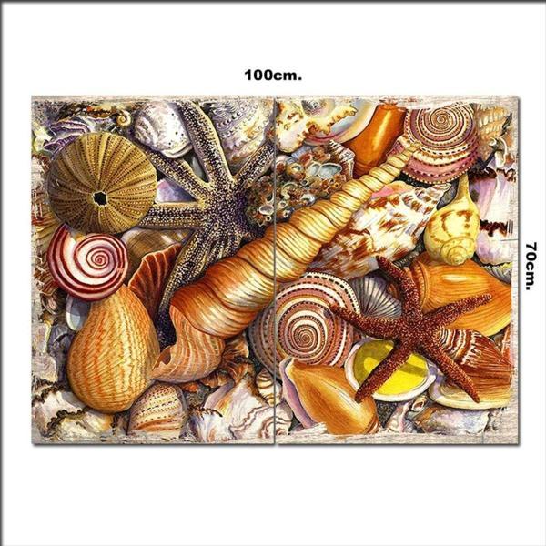 Bedeko Ahşap Tablo Deniz Kabukları Görseli 70*100Cm - Image 1