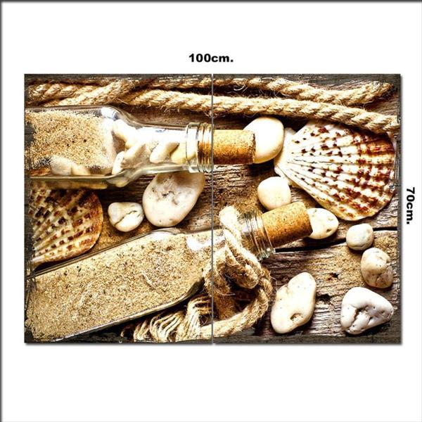 Bedeko Ahşap Tablo Deniz Kabukları Ve Kum 70*100Cm - Image 1