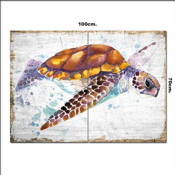 Bedeko Ahşap Tablo Deniz Kaplumbağası 70*100Cm - Image 1